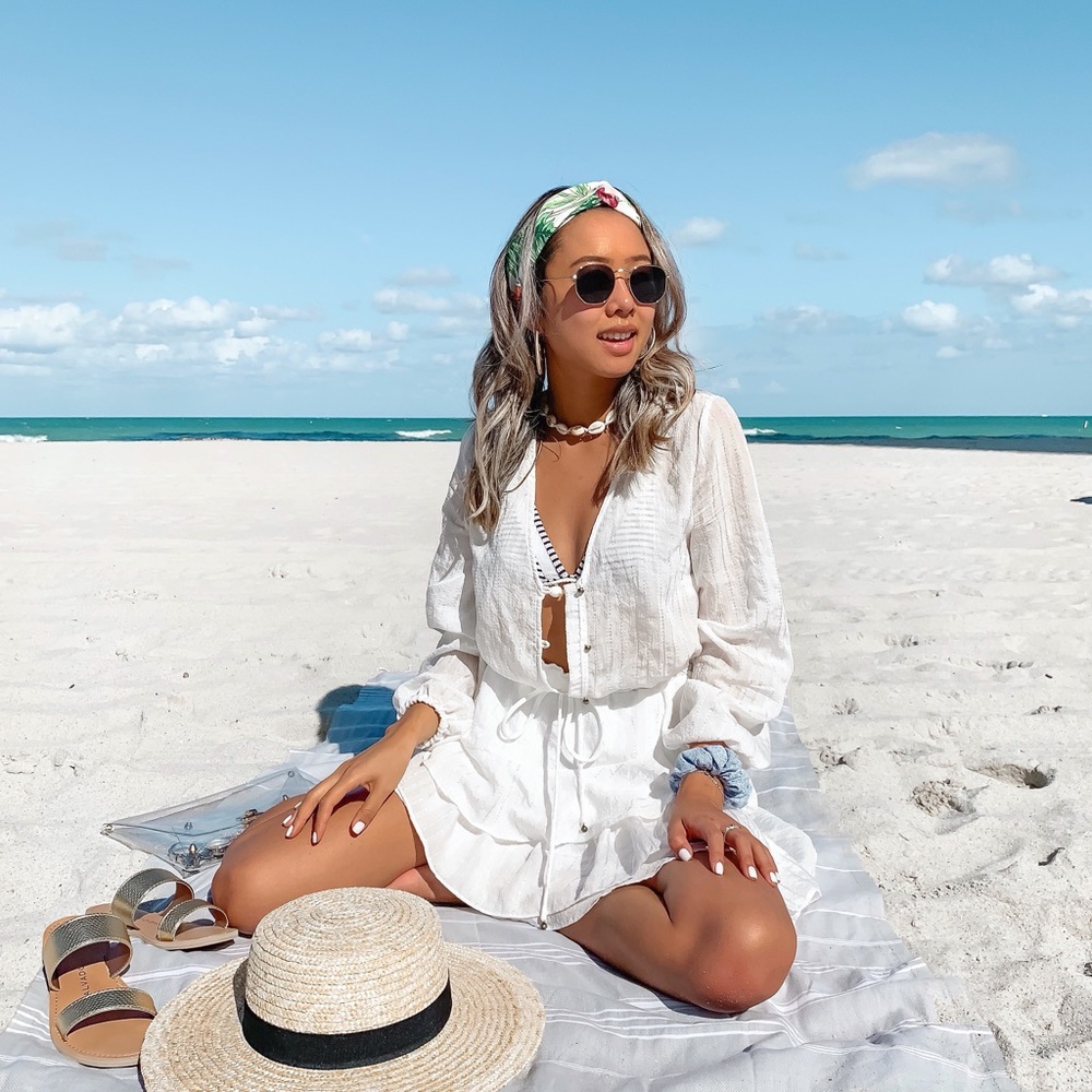 White linen dress